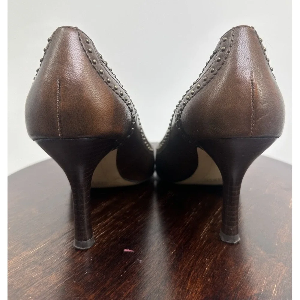 Franco Sarto Women's Heels Vintage Brown Leather Pointed Western Size 6 M
